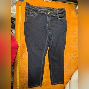Copper Flash Dark Denim Jeans Skinny Plus Size 22W Ankle Hi-Rise